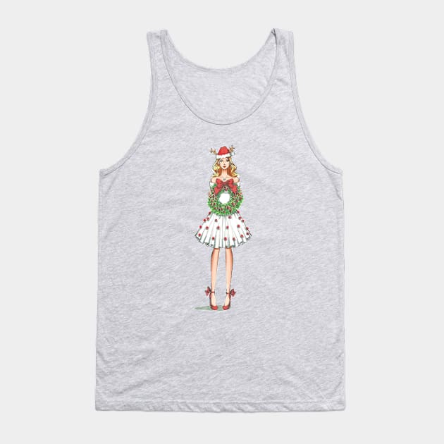 Fashion Illustration for Christmas 1 Tank Top by Ji Illustrator